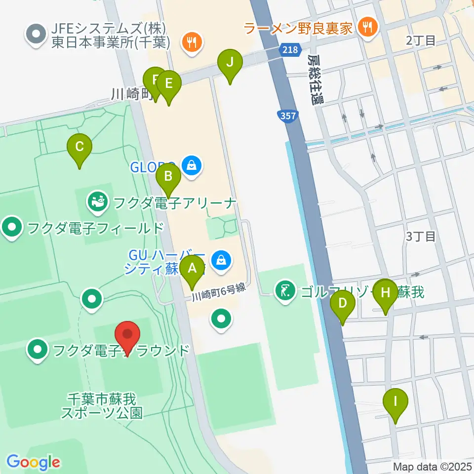 フクダ電子スクエア周辺のファミレス・ファーストフード一覧地図