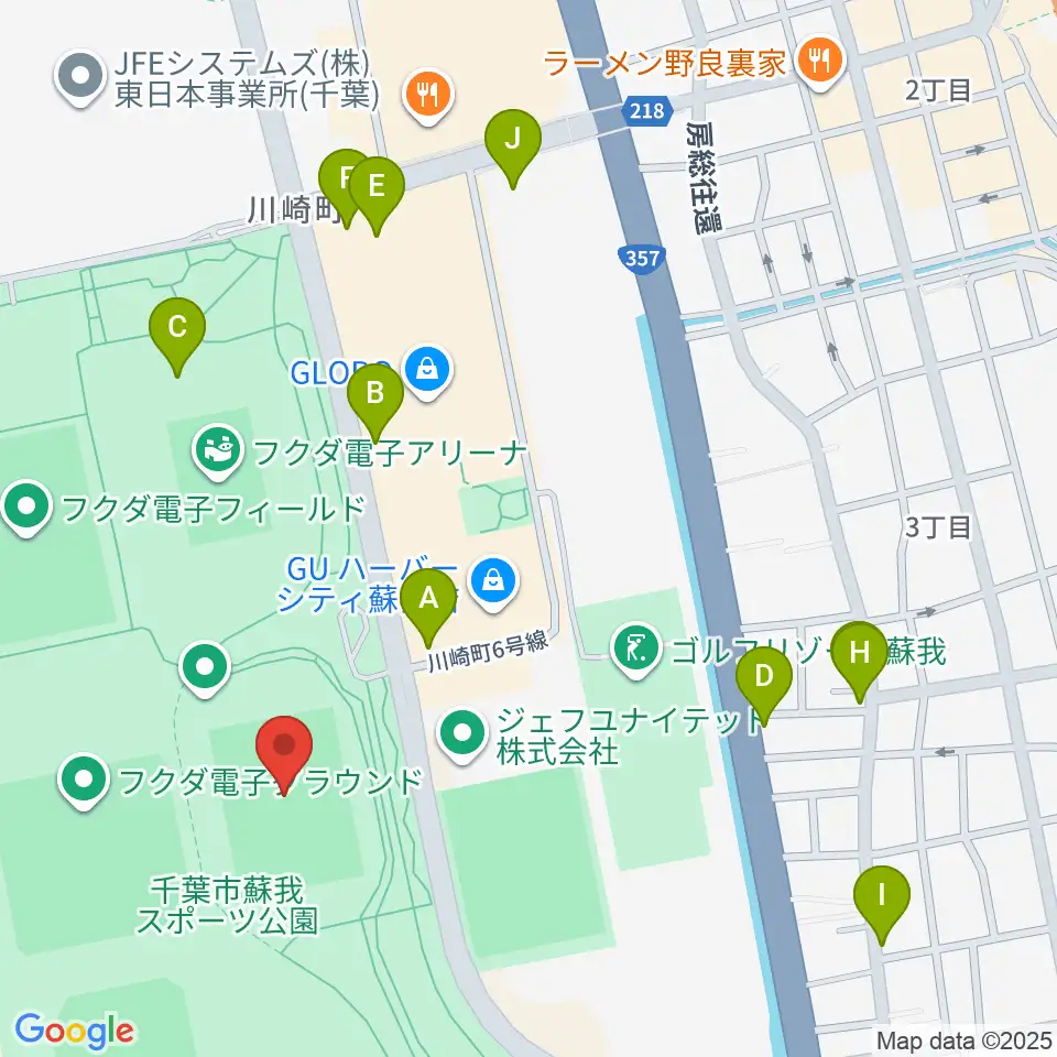 フクダ電子スクエア周辺のファミレス・ファーストフード一覧地図