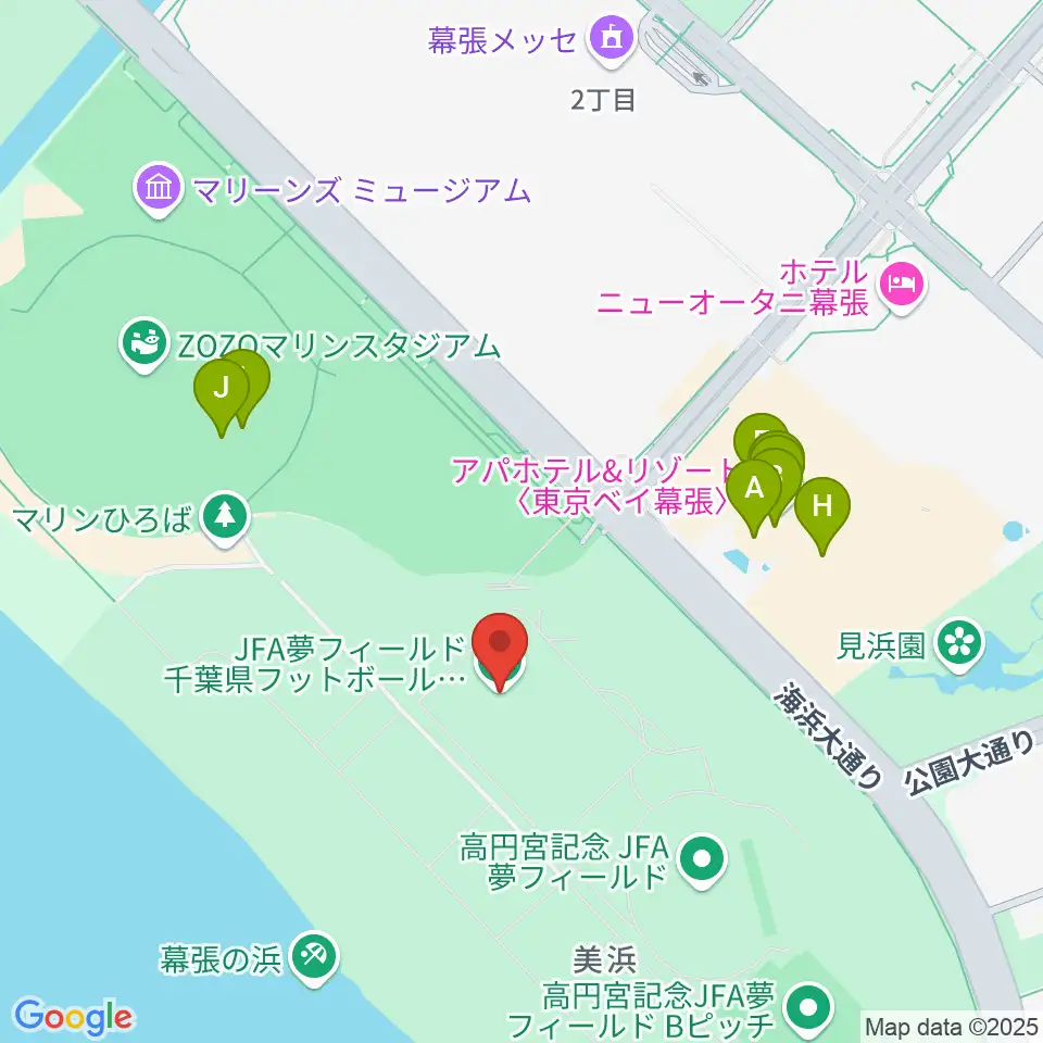 JFA夢フィールドC・Dピッチ周辺のファミレス・ファーストフード一覧地図