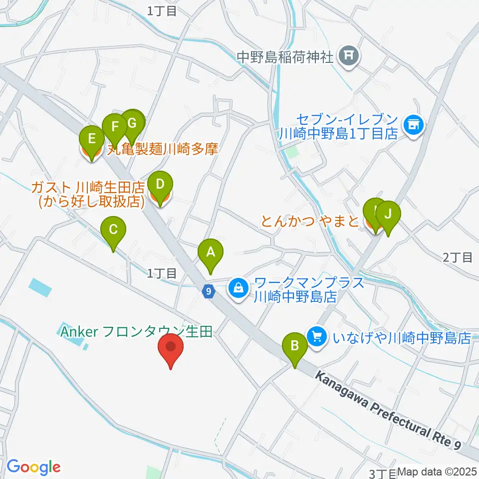 Soundcoreアリーナ周辺のファミレス・ファーストフード一覧地図