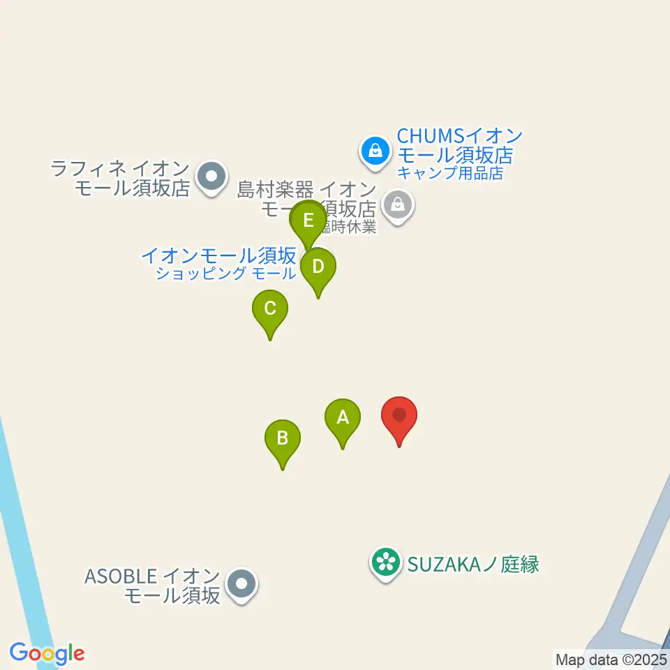 イオンシネマ須坂周辺のファミレス・ファーストフード一覧地図