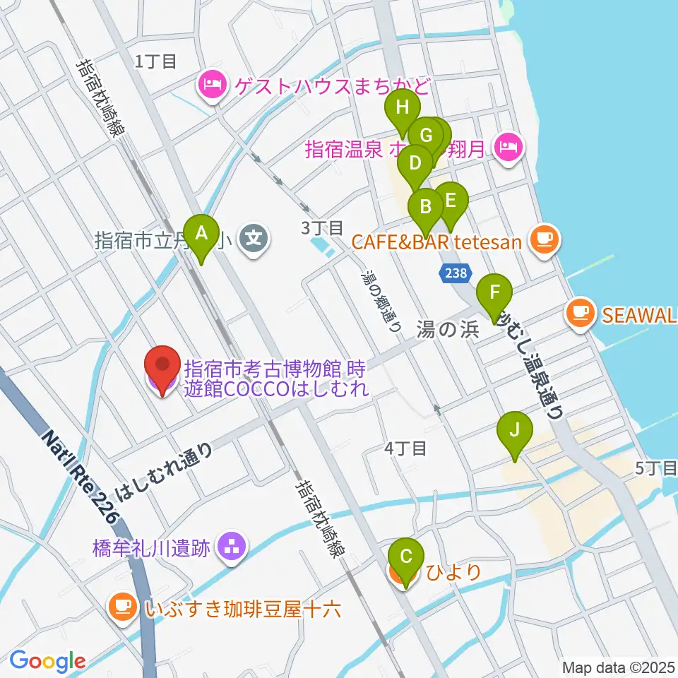 時遊館COCCOはしむれ周辺のファミレス・ファーストフード一覧地図