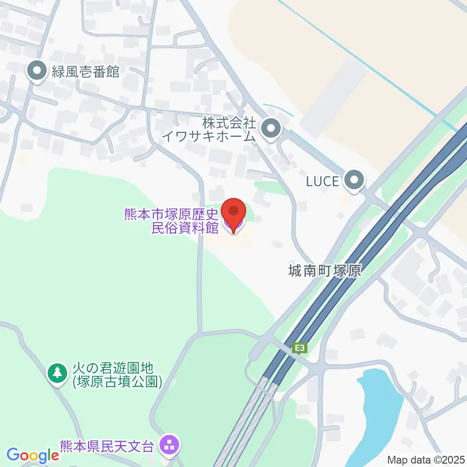 熊本市塚原歴史民俗資料館周辺のファミレス・ファーストフード一覧地図