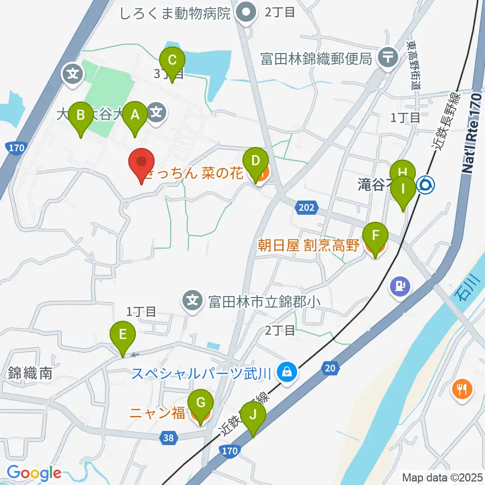 大阪大谷大学博物館周辺のファミレス・ファーストフード一覧地図