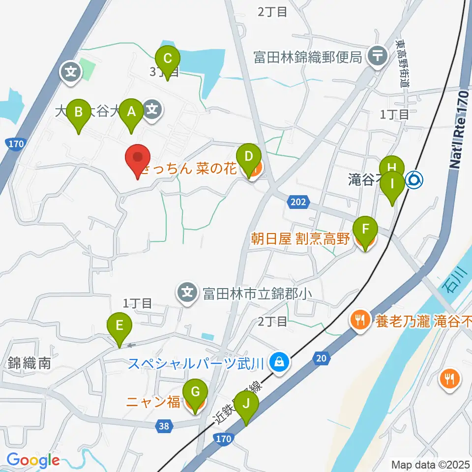 大阪大谷大学博物館周辺のファミレス・ファーストフード一覧地図