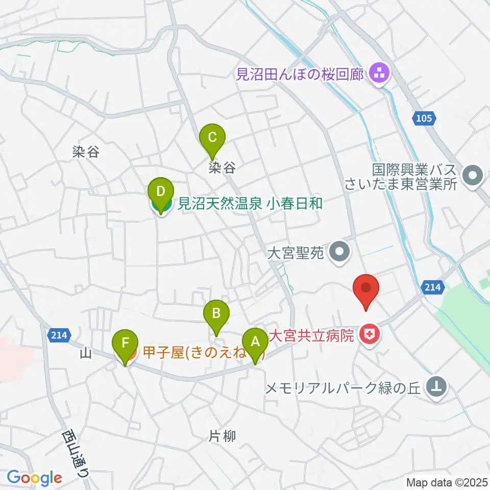 旧坂東家住宅見沼くらしっく館周辺のファミレス・ファーストフード一覧地図