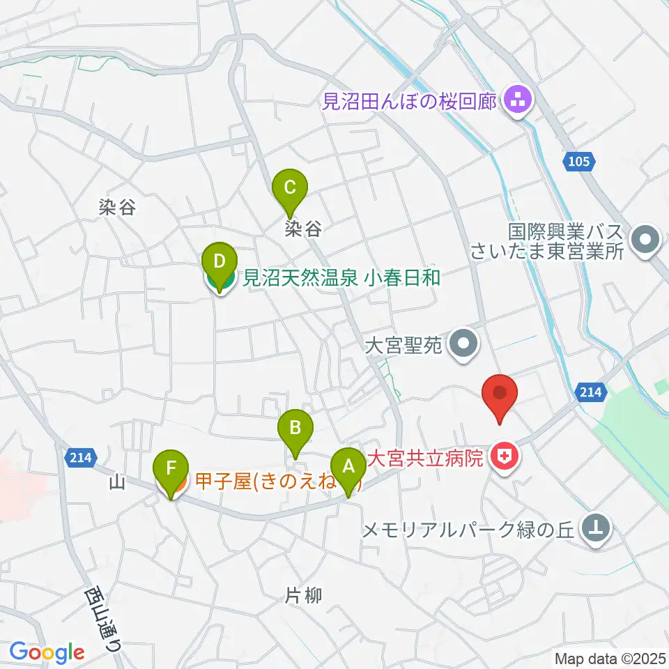 旧坂東家住宅見沼くらしっく館周辺のファミレス・ファーストフード一覧地図