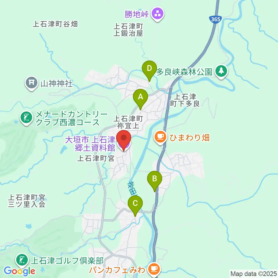上石津郷土資料館周辺のファミレス・ファーストフード一覧地図