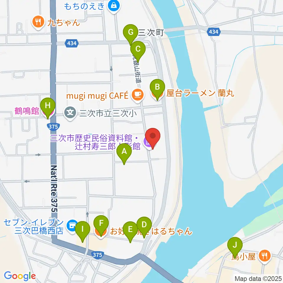 辻村寿三郎人形館周辺のファミレス・ファーストフード一覧地図