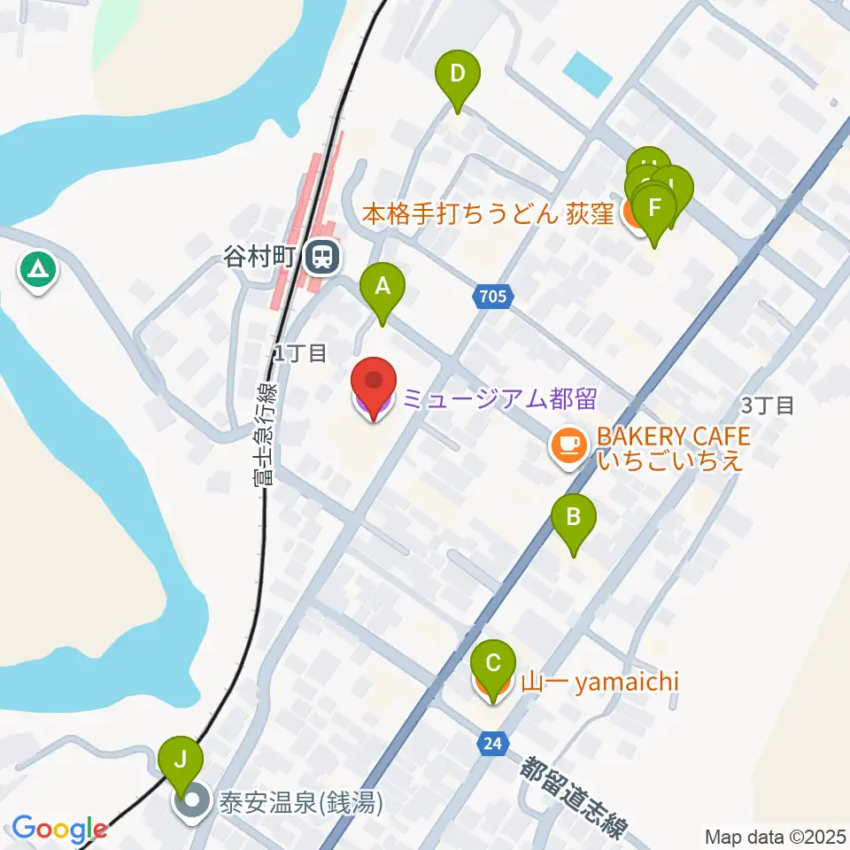 ミュージアム都留周辺のファミレス・ファーストフード一覧地図