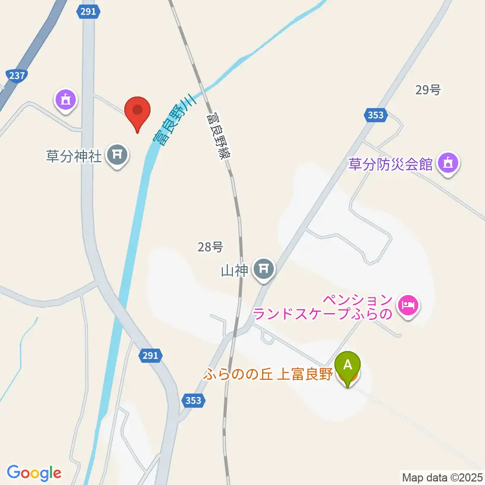 上富良野町開拓記念館周辺のファミレス・ファーストフード一覧地図