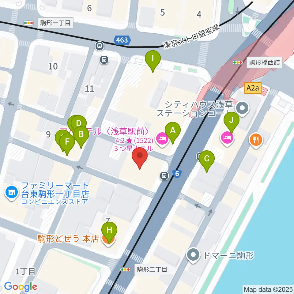 世界のカバン博物館周辺のファミレス・ファーストフード一覧地図