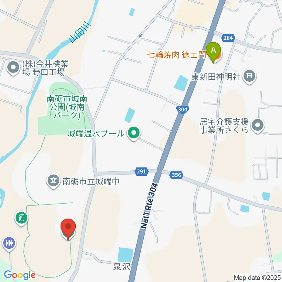 城南Li Starスタジアム周辺のファミレス・ファーストフード一覧地図