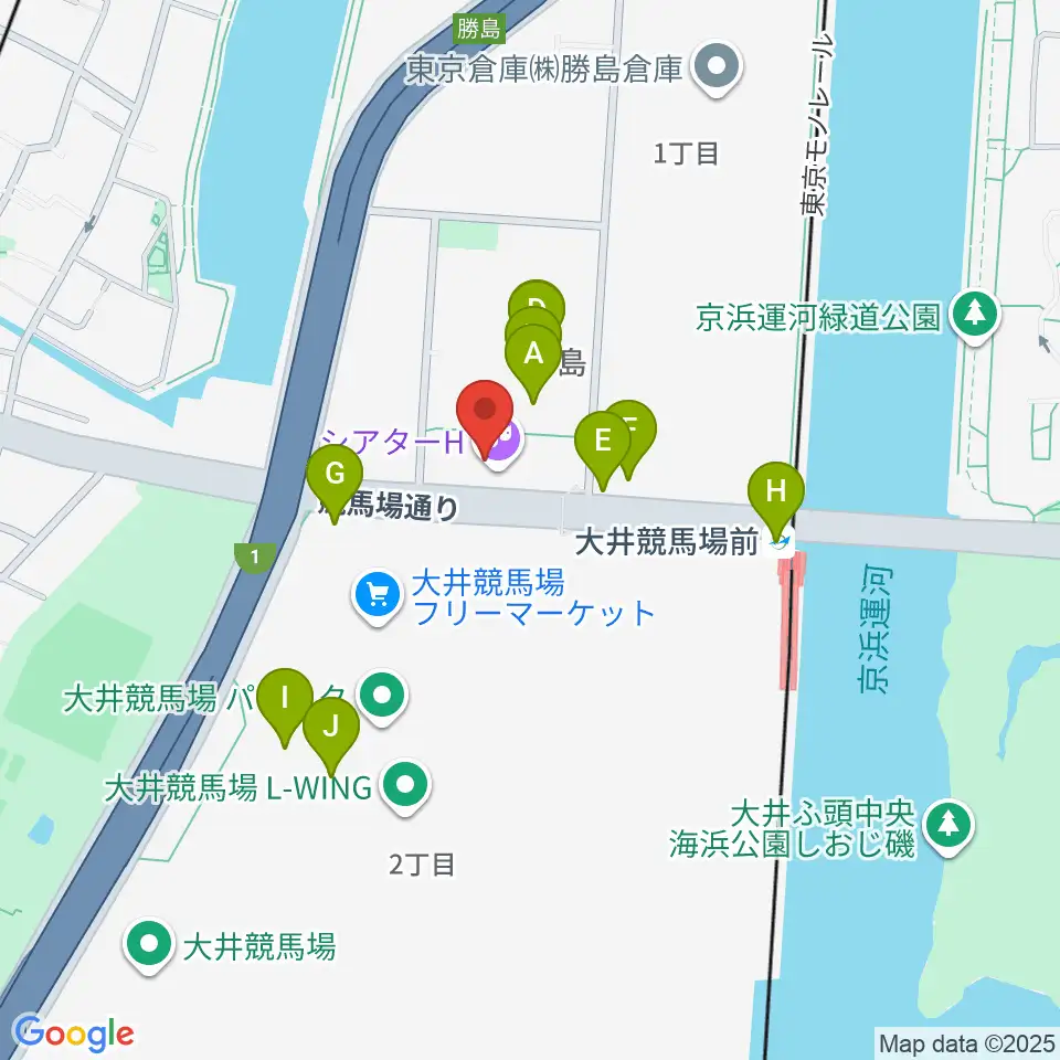 シアターH周辺のファミレス・ファーストフード一覧地図