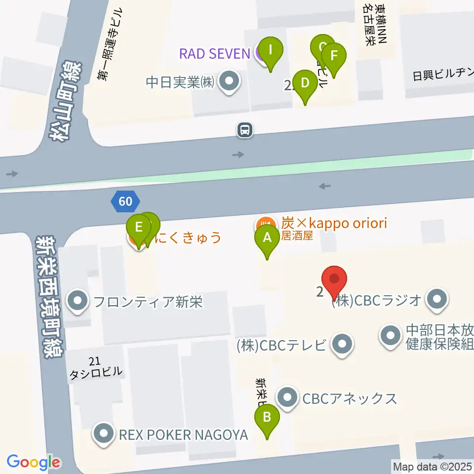 CBCホール周辺のファミレス・ファーストフード一覧地図