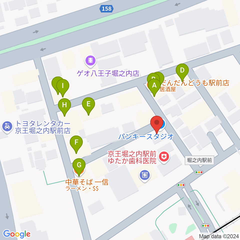 パンキースタジオ周辺のファミレス・ファーストフード一覧地図