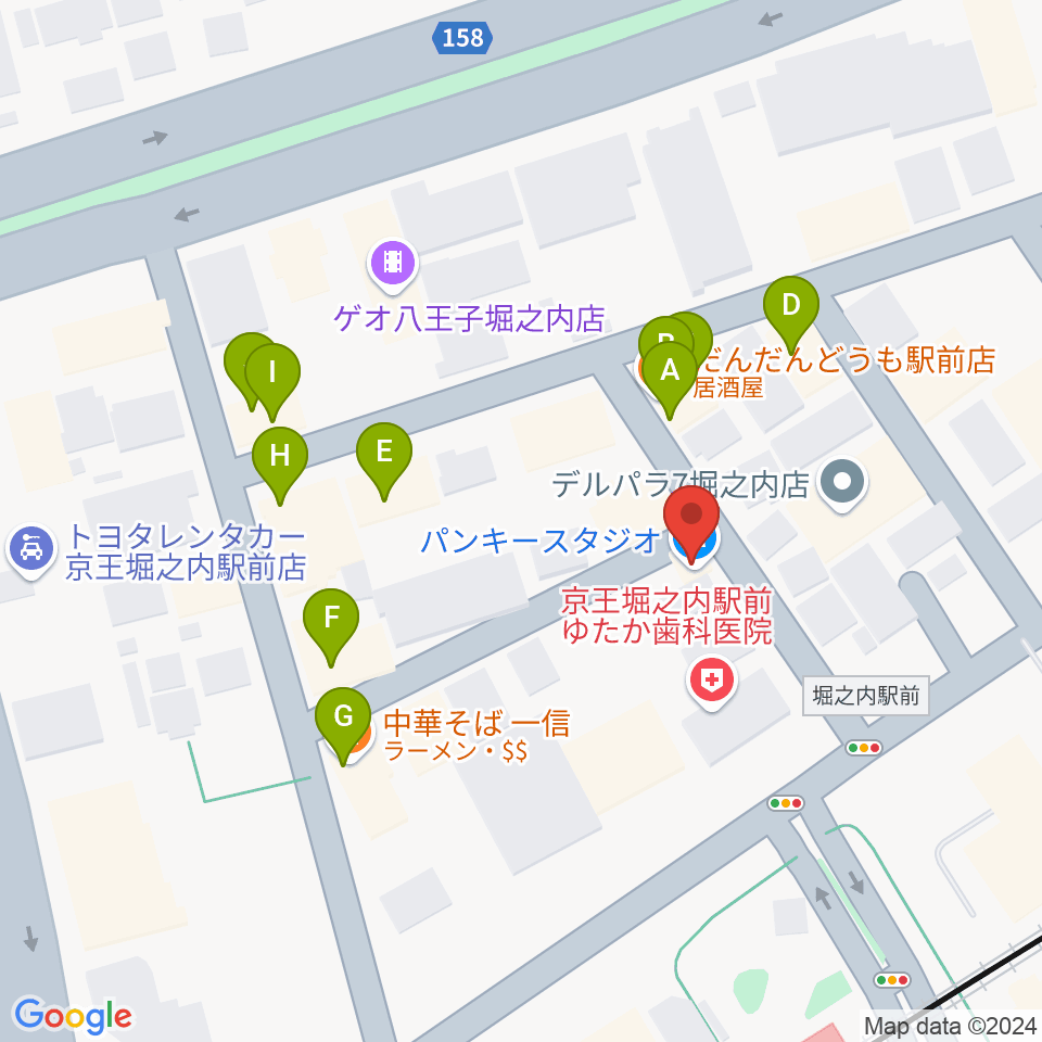 パンキースタジオ周辺のファミレス・ファーストフード一覧地図