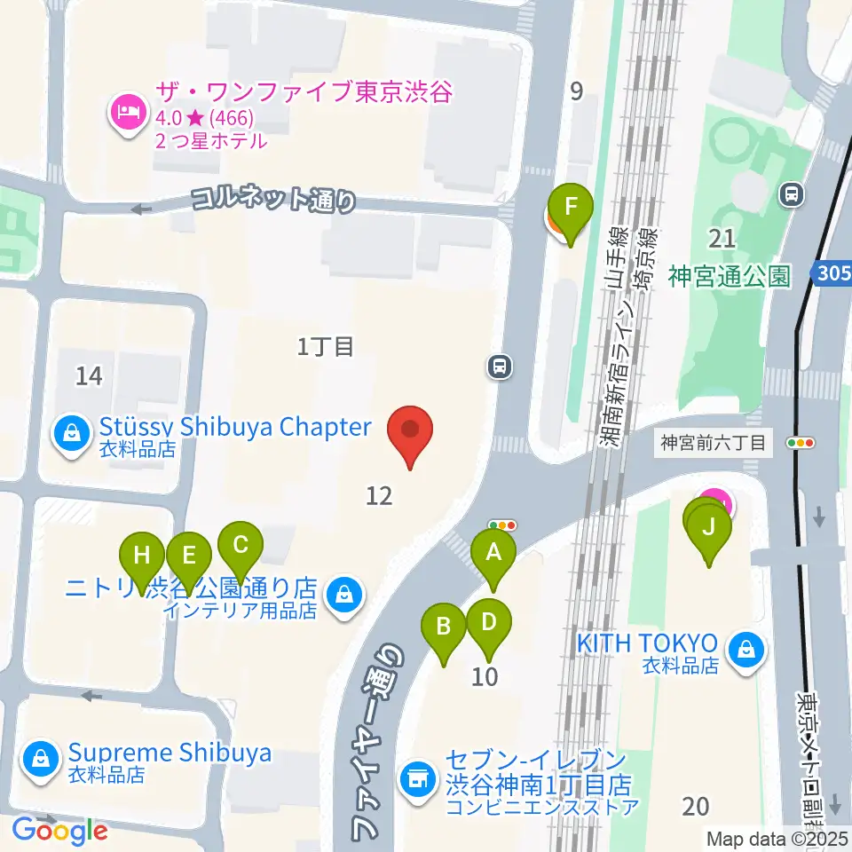 シダックスカルチャーホール周辺のファミレス・ファーストフード一覧地図