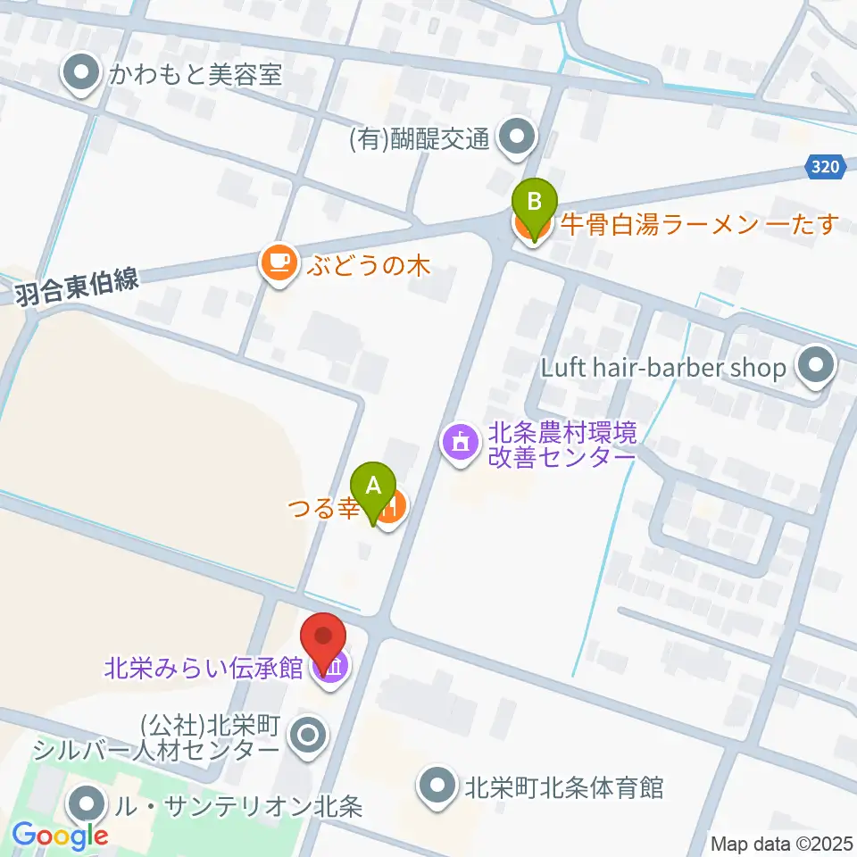 北栄みらい伝承館周辺のファミレス・ファーストフード一覧地図