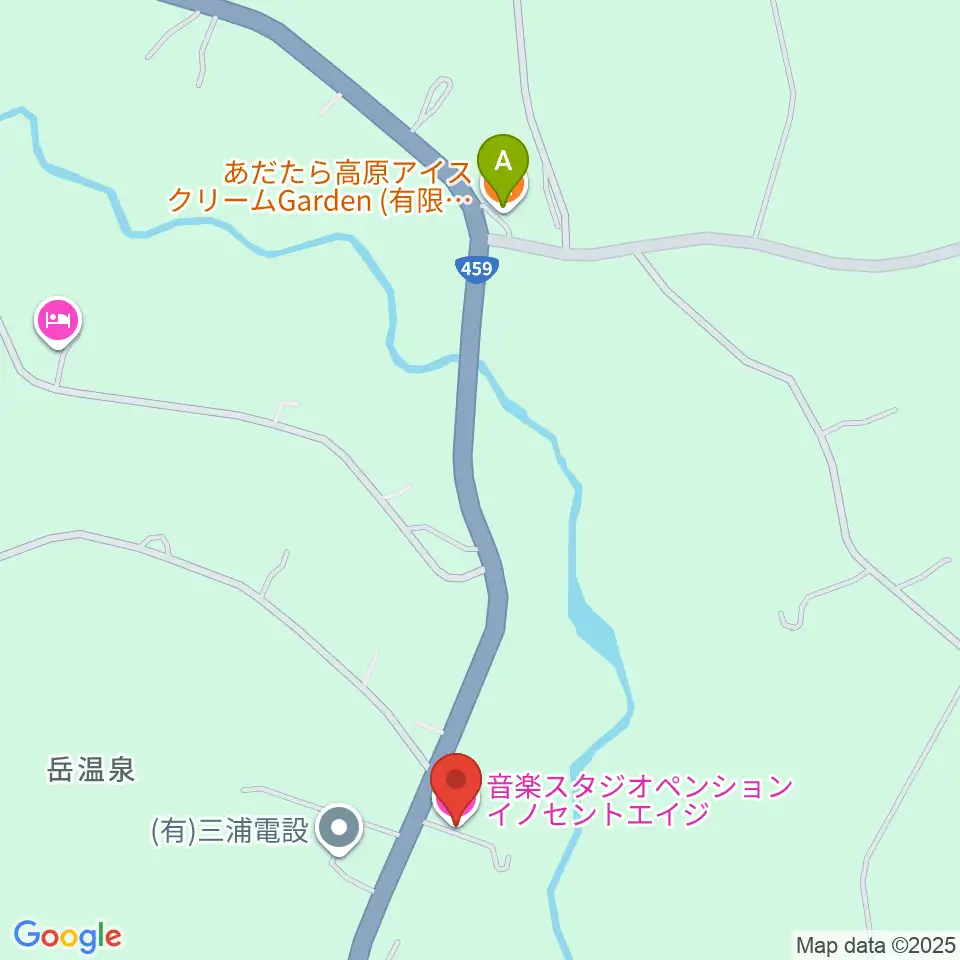 ペンションイノセントエイジ周辺のファミレス・ファーストフード一覧地図