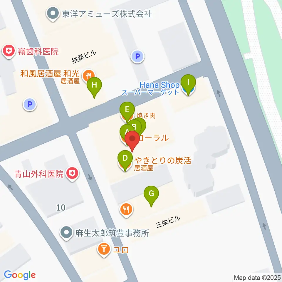 飯塚セントラル劇場周辺のファミレス・ファーストフード一覧地図