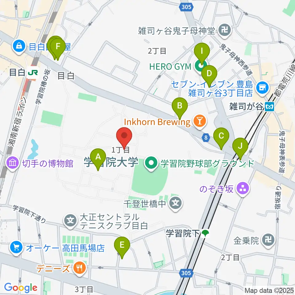 霞会館記念学習院ミュージアム周辺のファミレス・ファーストフード一覧地図