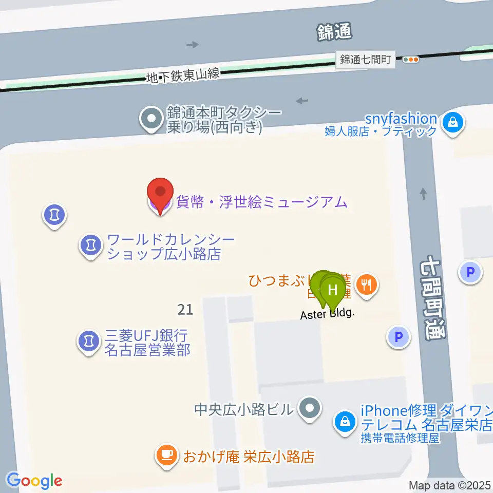 貨幣・浮世絵ミュージアム周辺のファミレス・ファーストフード一覧地図