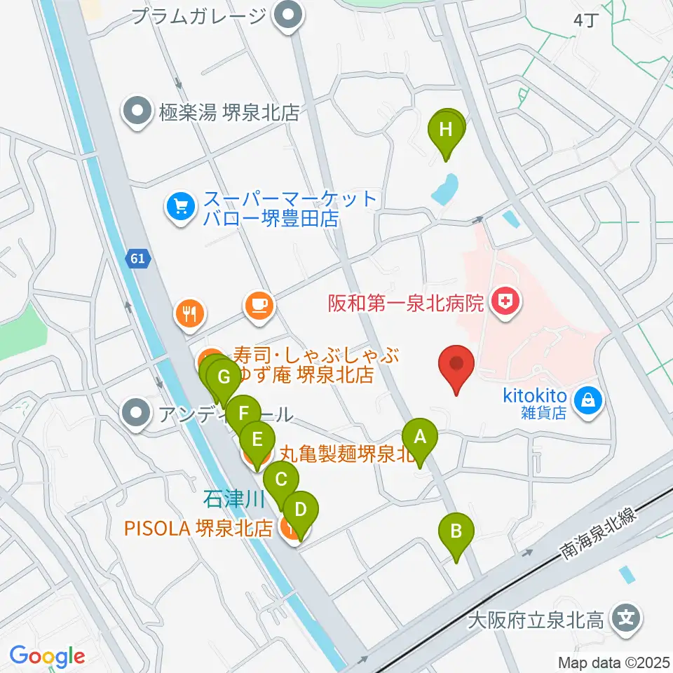 小谷城郷土館周辺のファミレス・ファーストフード一覧地図