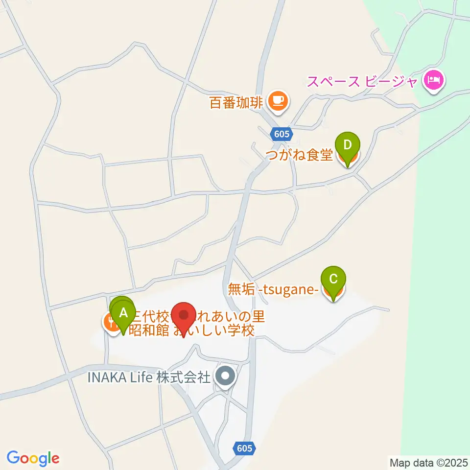 津金学校周辺のファミレス・ファーストフード一覧地図