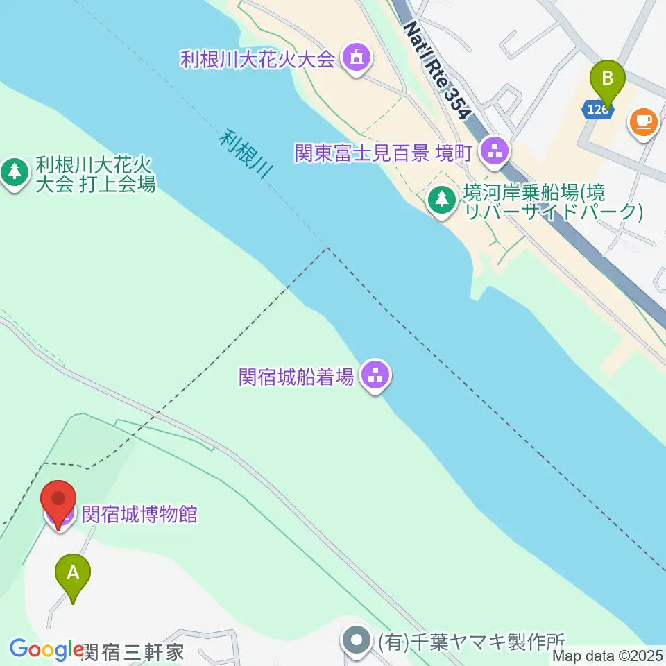 千葉県立関宿城博物館周辺のファミレス・ファーストフード一覧地図