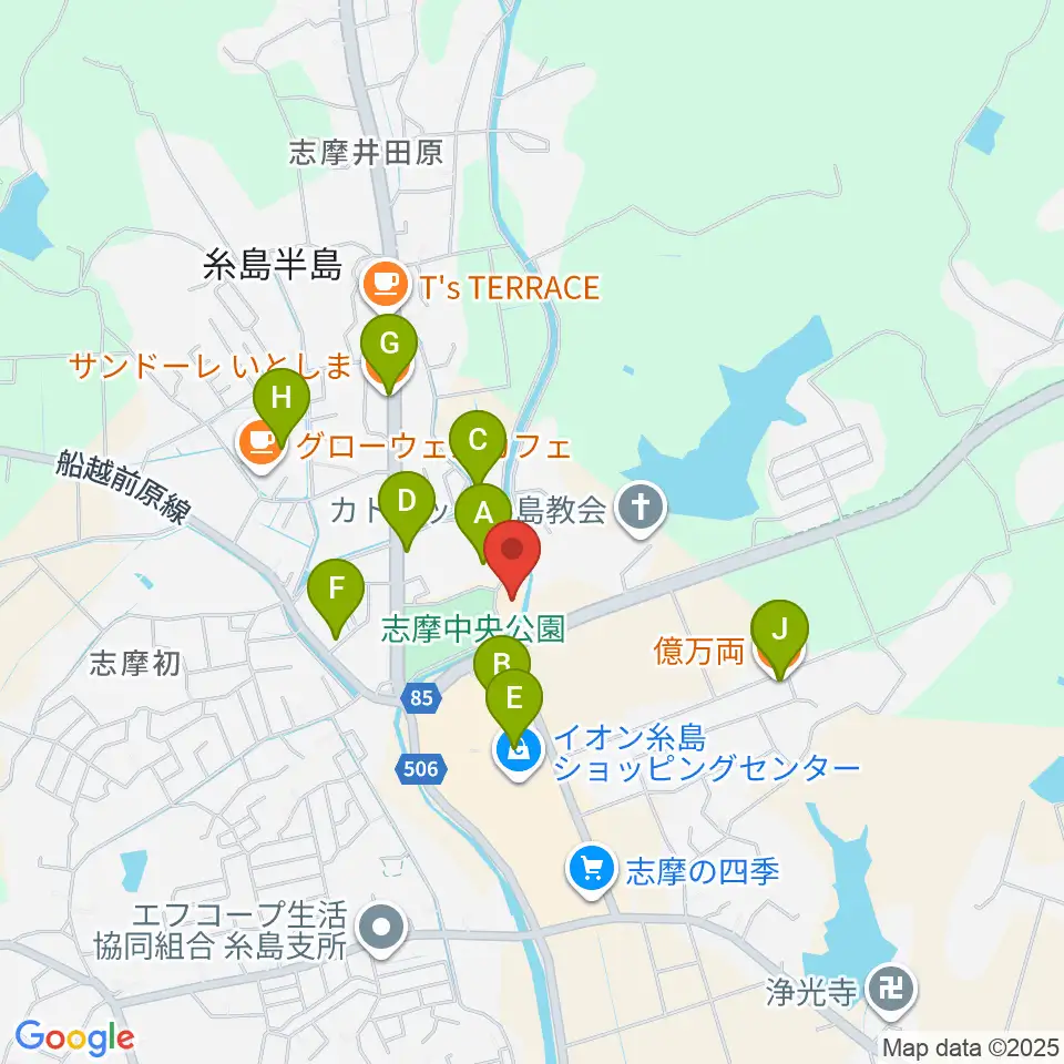 志摩歴史資料館周辺のファミレス・ファーストフード一覧地図