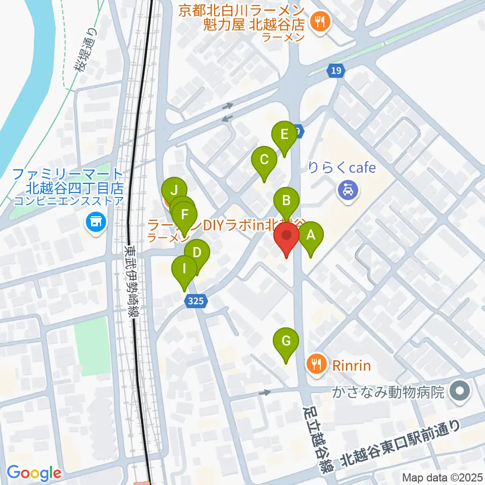 STUDIO JOURNEY周辺のファミレス・ファーストフード一覧地図