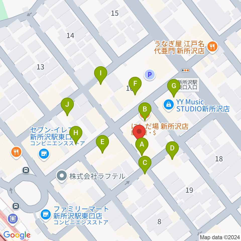 スタジオネイブ周辺のファミレス・ファーストフード一覧地図