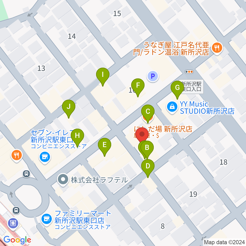 スタジオネイブ周辺のファミレス・ファーストフード一覧地図