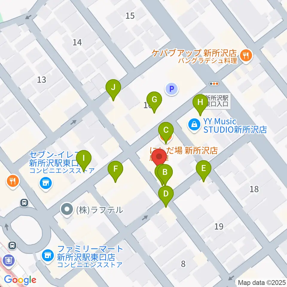 スタジオネイブ周辺のファミレス・ファーストフード一覧地図