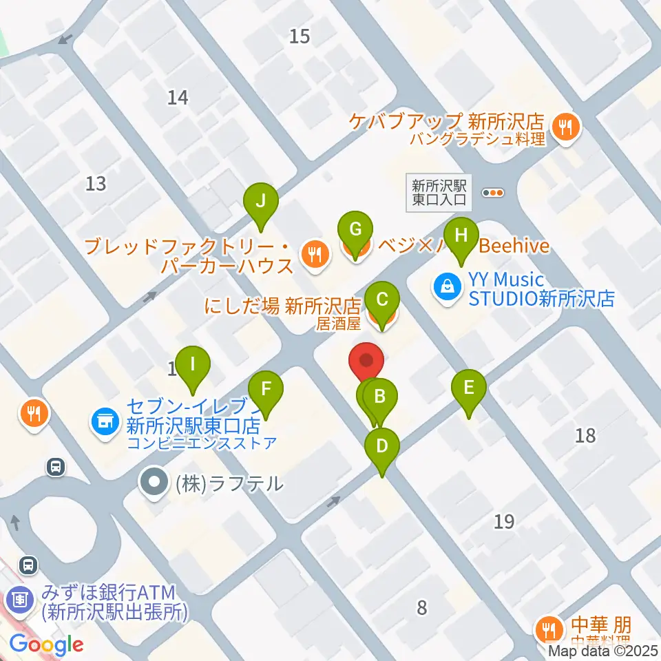 スタジオネイブ周辺のファミレス・ファーストフード一覧地図