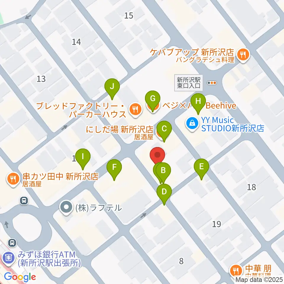 スタジオネイブ周辺のファミレス・ファーストフード一覧地図