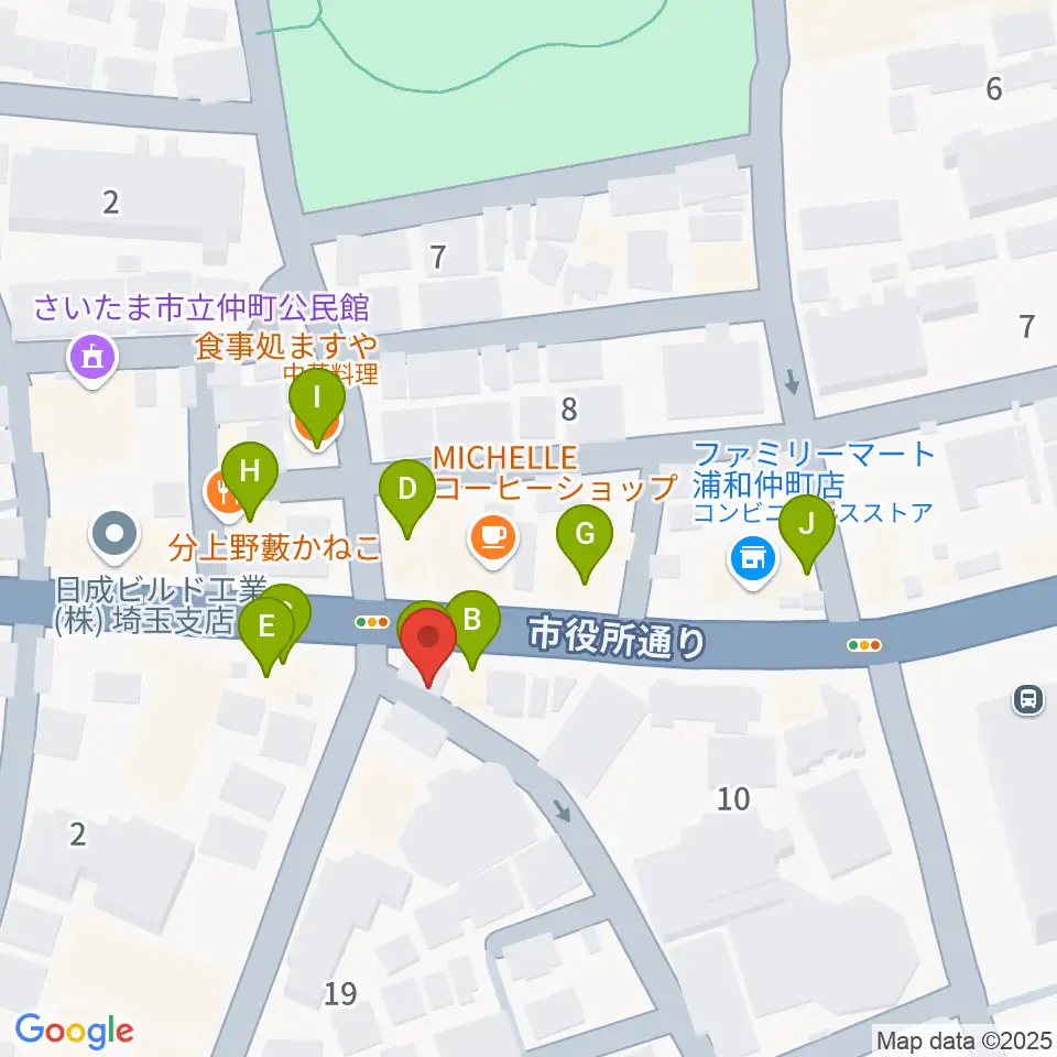キャッツアイ周辺のファミレス・ファーストフード一覧地図