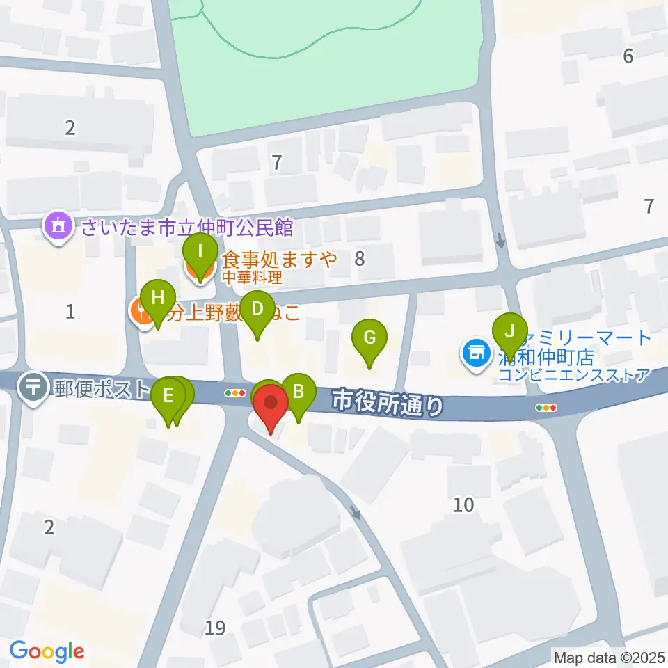 キャッツアイ周辺のファミレス・ファーストフード一覧地図