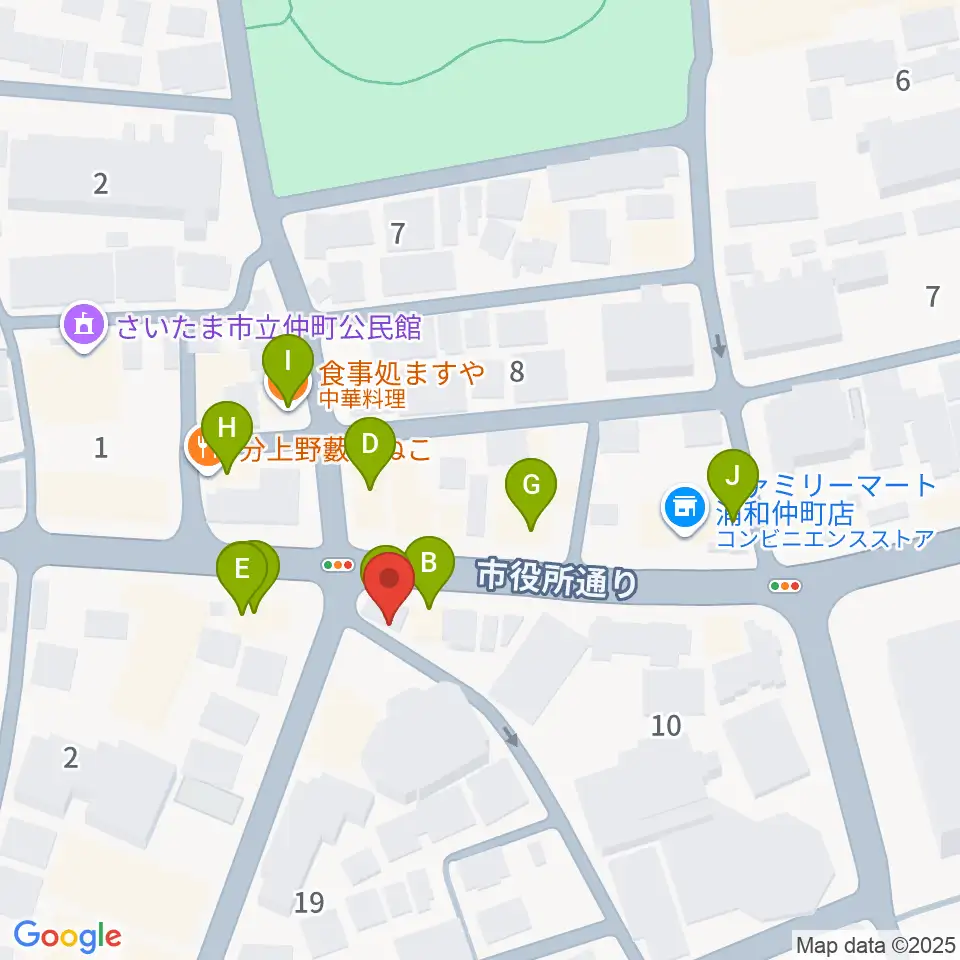 キャッツアイ周辺のファミレス・ファーストフード一覧地図