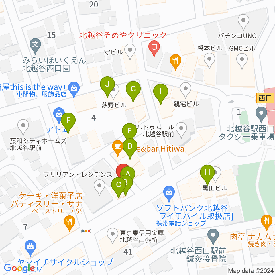 サウンドスタジオ・グレゴリ周辺のファミレス・ファーストフード一覧地図