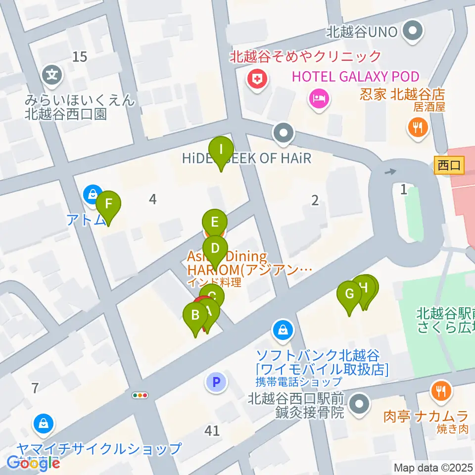 サウンドスタジオ・グレゴリ周辺のファミレス・ファーストフード一覧地図