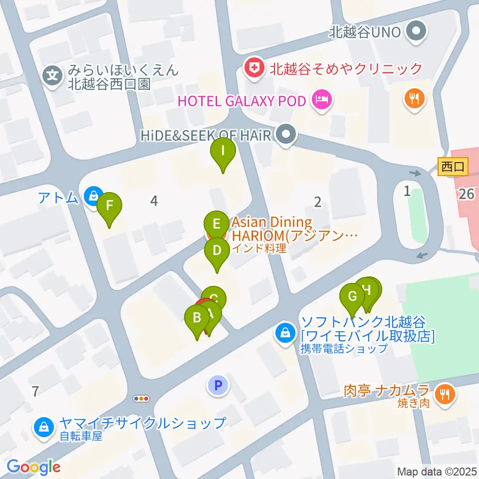 サウンドスタジオ・グレゴリ周辺のファミレス・ファーストフード一覧地図