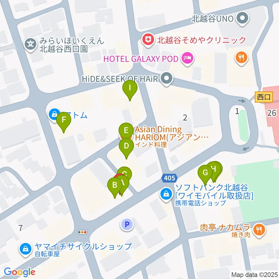 サウンドスタジオ・グレゴリ周辺のファミレス・ファーストフード一覧地図