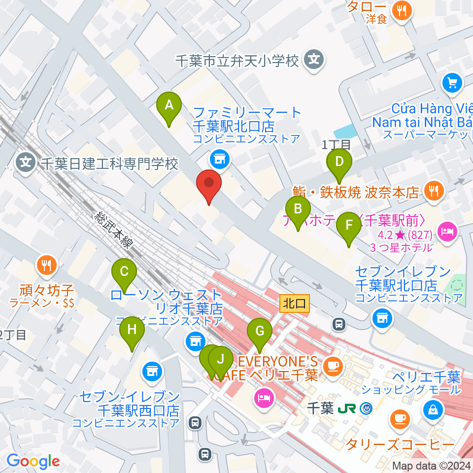 サウンドスタジオラパン周辺のファミレス・ファーストフード一覧地図