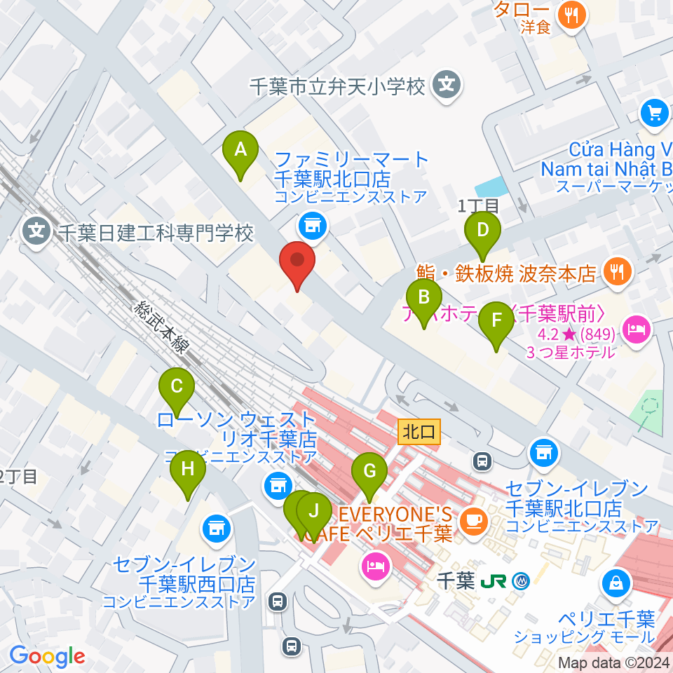 サウンドスタジオラパン周辺のファミレス・ファーストフード一覧地図