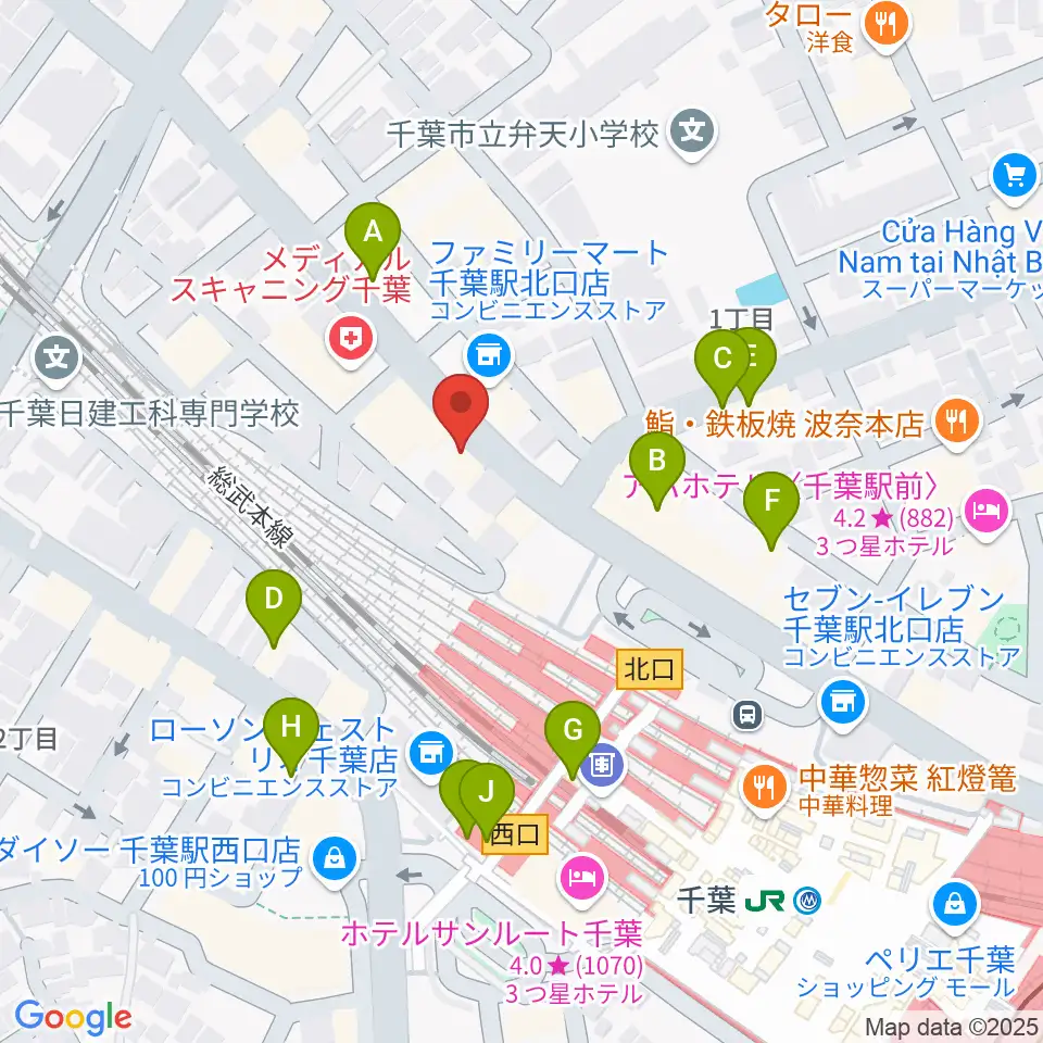 サウンドスタジオラパン周辺のファミレス・ファーストフード一覧地図
