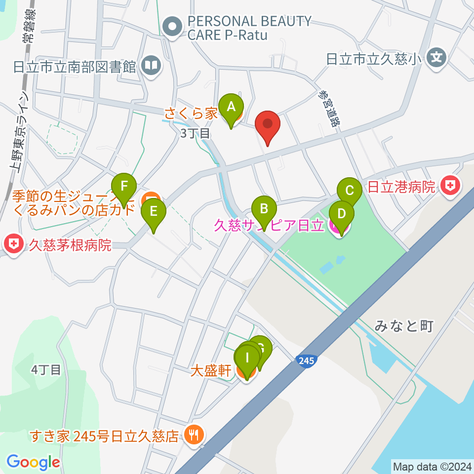 スタジオチャプターハウス周辺のファミレス・ファーストフード一覧地図