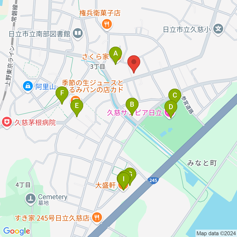 スタジオチャプターハウス周辺のファミレス・ファーストフード一覧地図