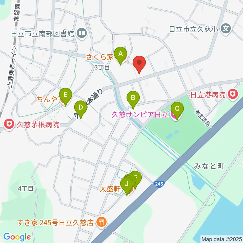 スタジオチャプターハウス周辺のファミレス・ファーストフード一覧地図